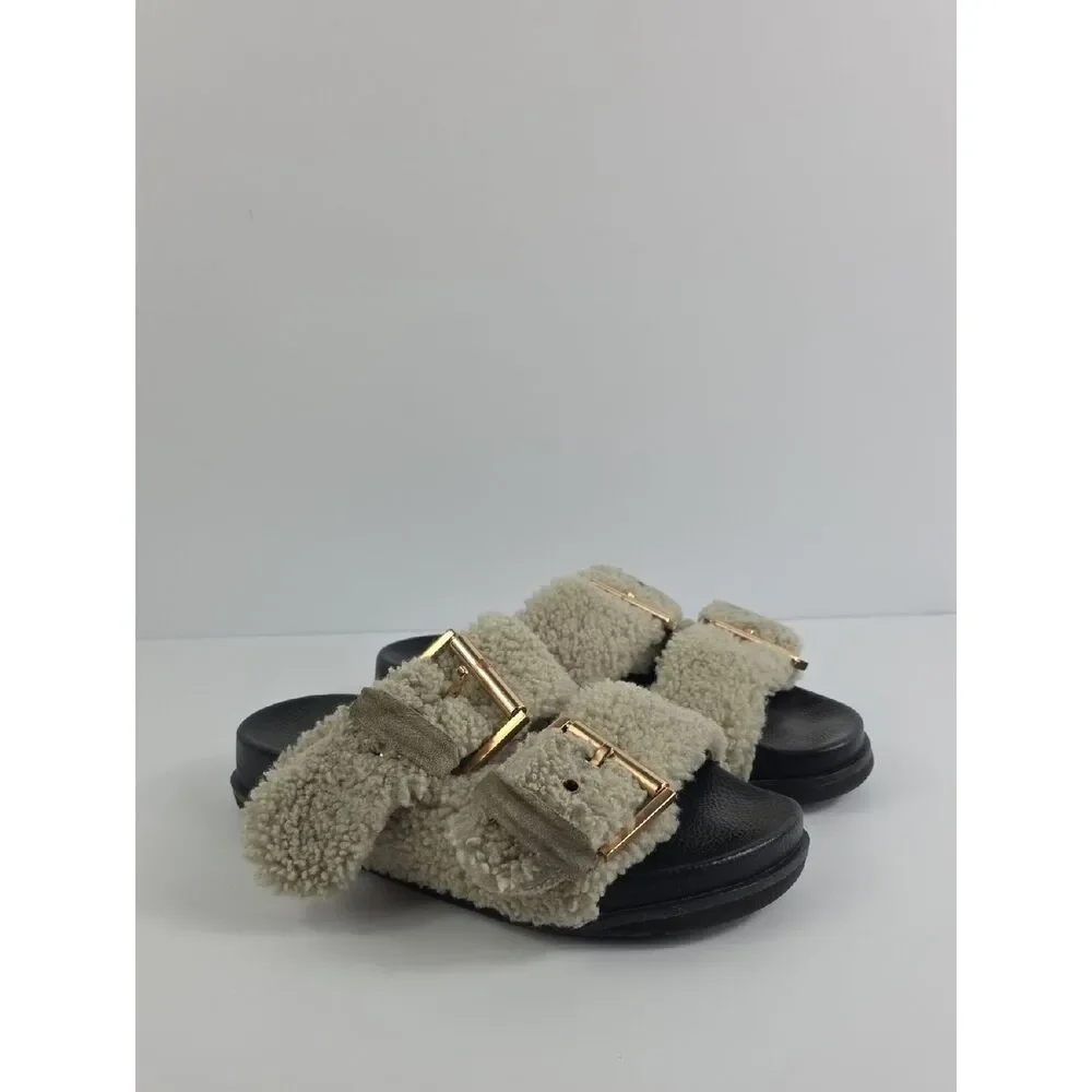 All Saints Sian Shearling Women's Sandals Size 7